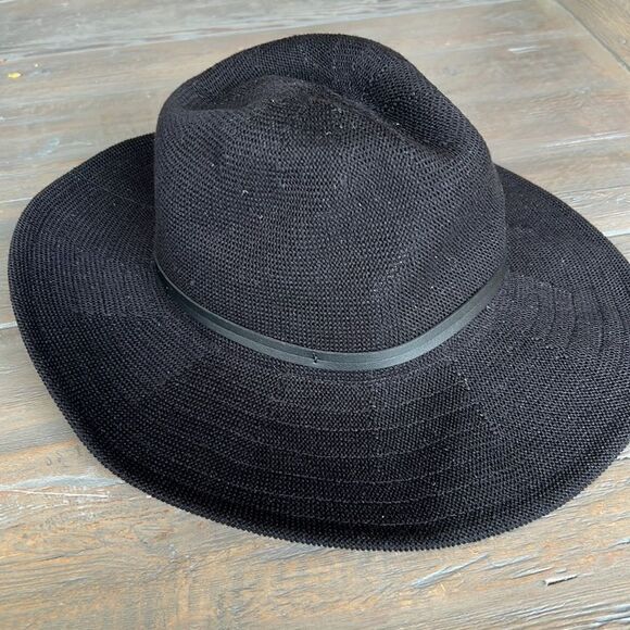 Anthropologie x Wyeth Classic Black Nubby Fedora Hat - Picture 3 of 9